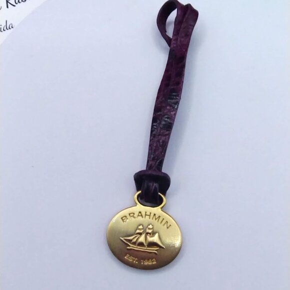 Set of 5 Brahmin Medallions Croc Embossed Leather Hang Tag  FOB - FIRM PRICE - Picture 5 of 8